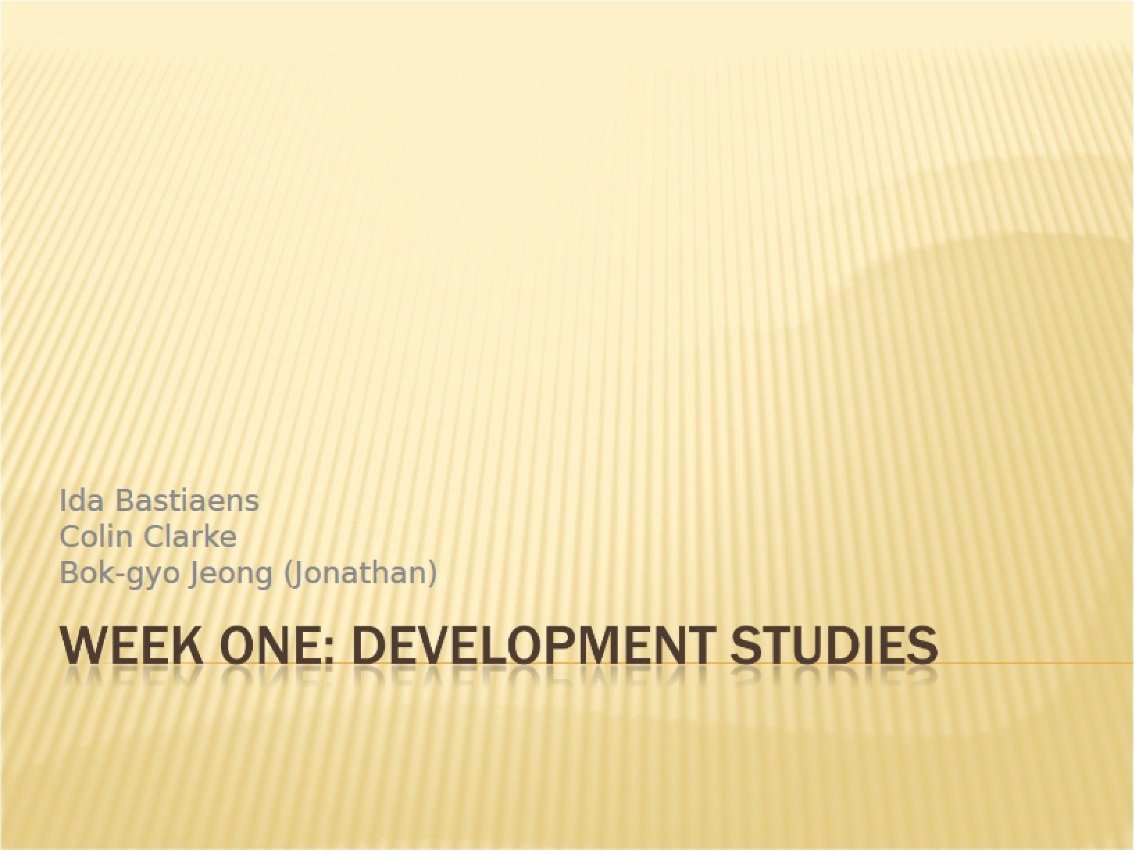 Studies in Development