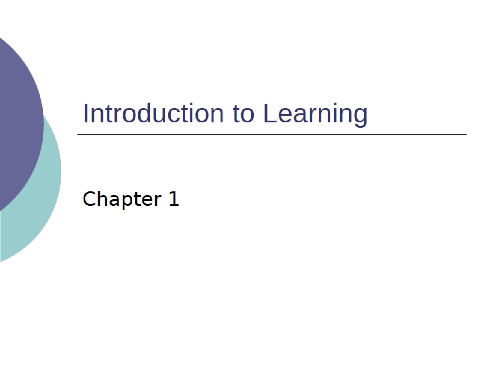 Learning Introduction