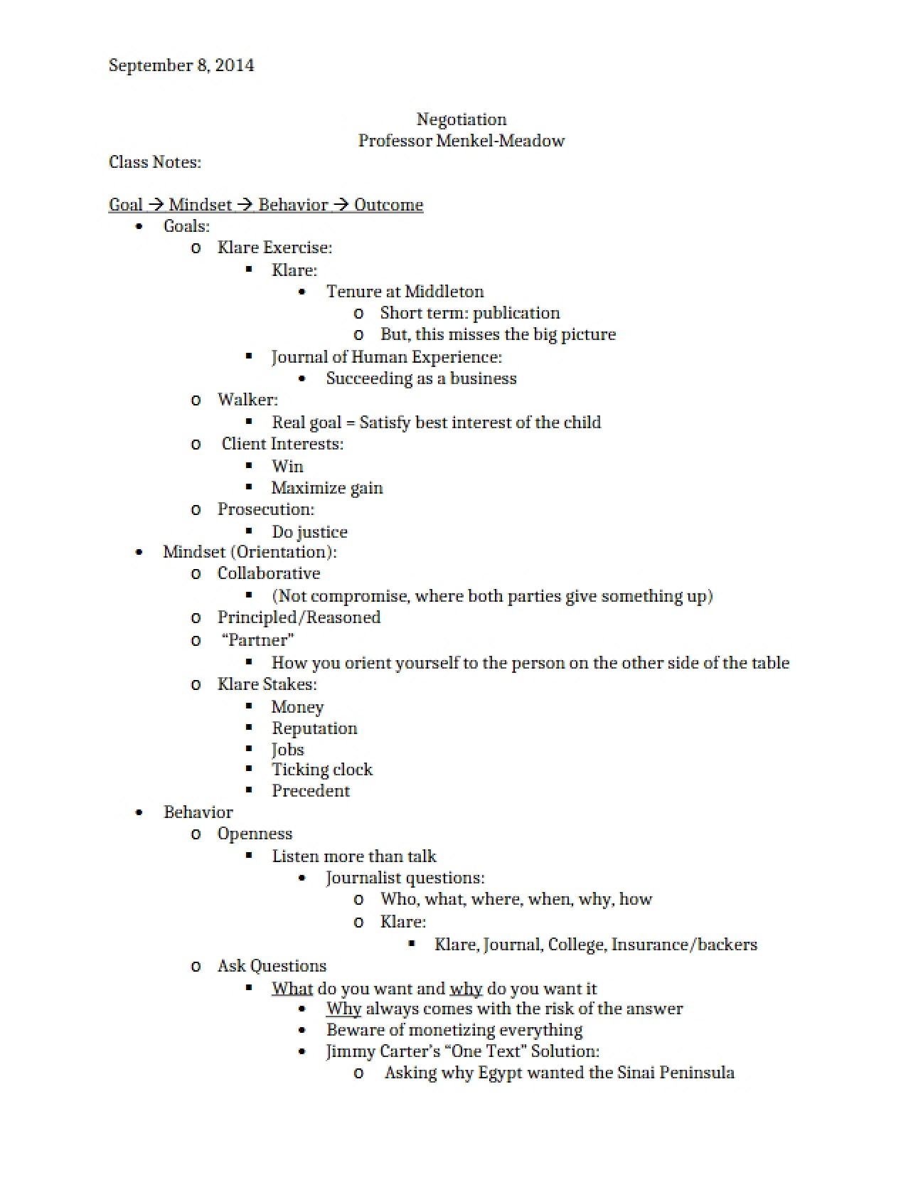 Negotiation Practice