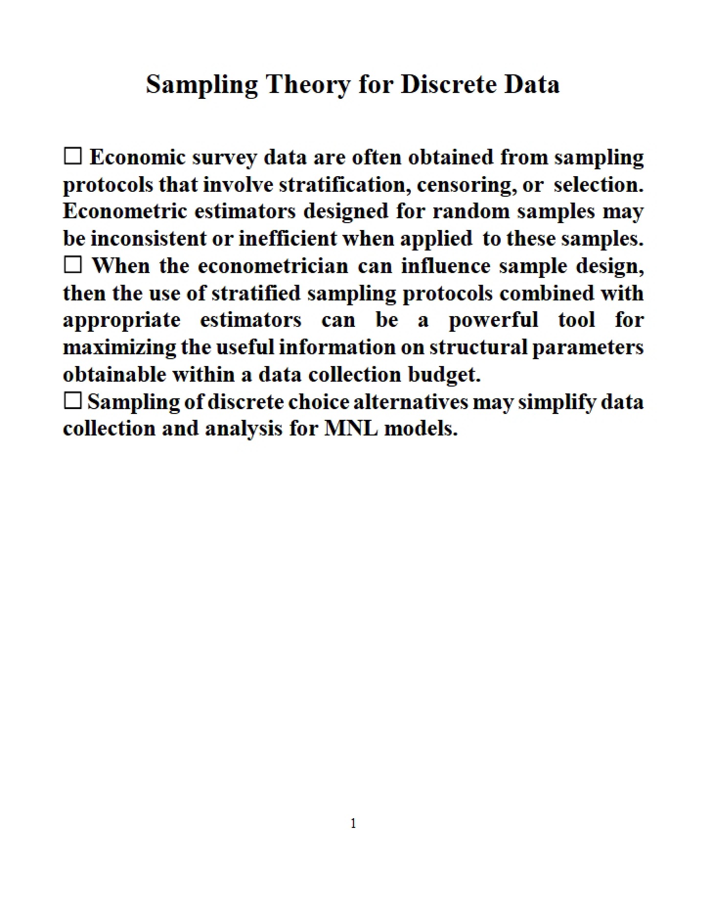 Discrete Data Sampling Theory