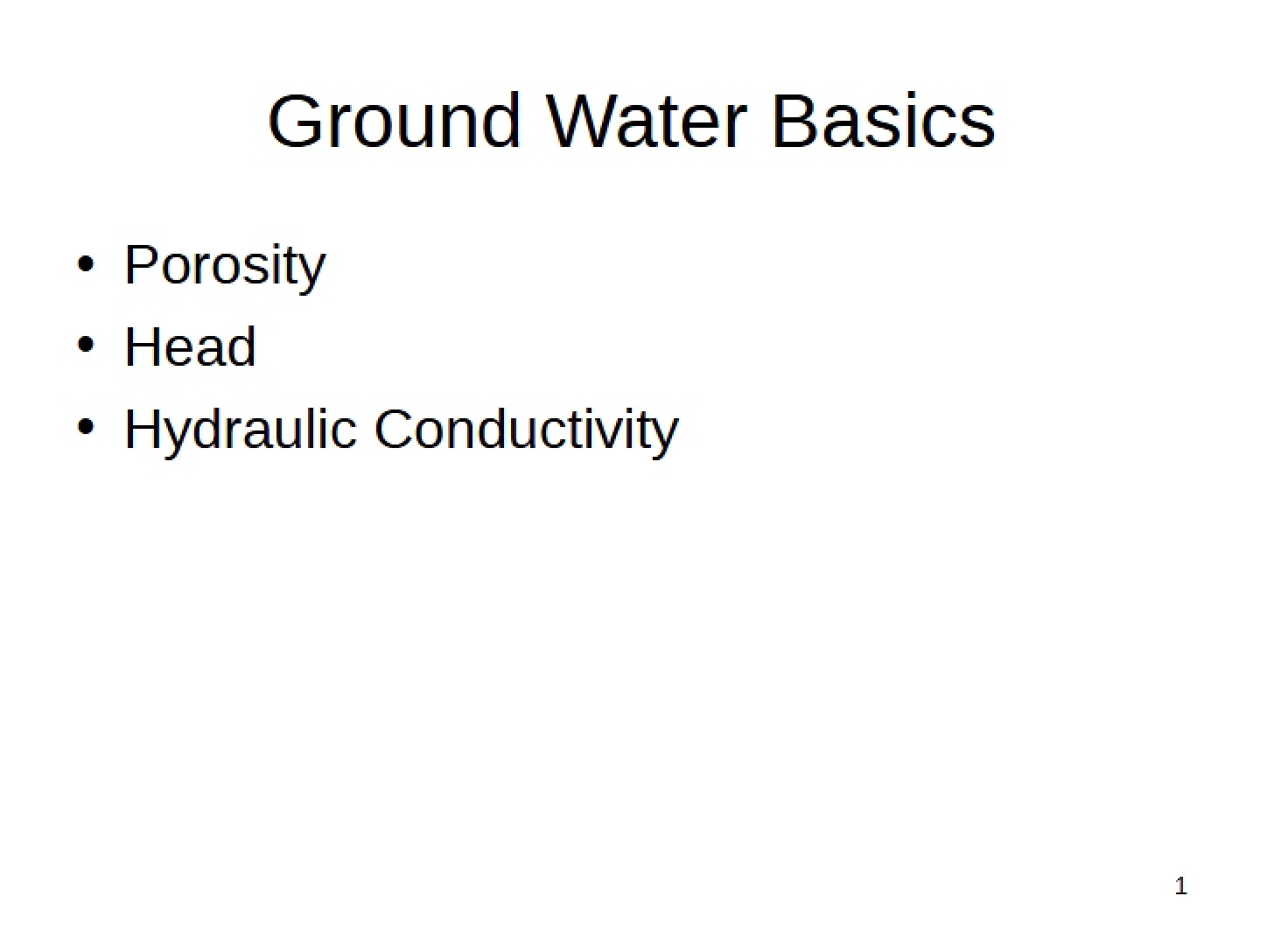 Primary Introduction to Groundwater Systems