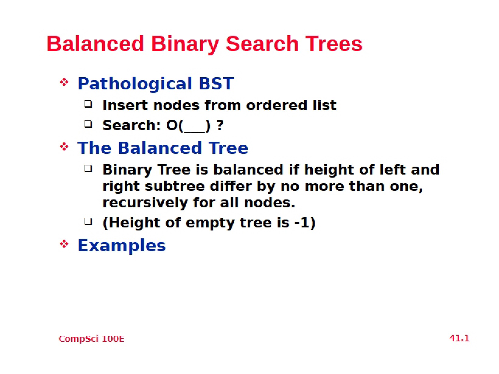 Balanced Trees (Binary Search)