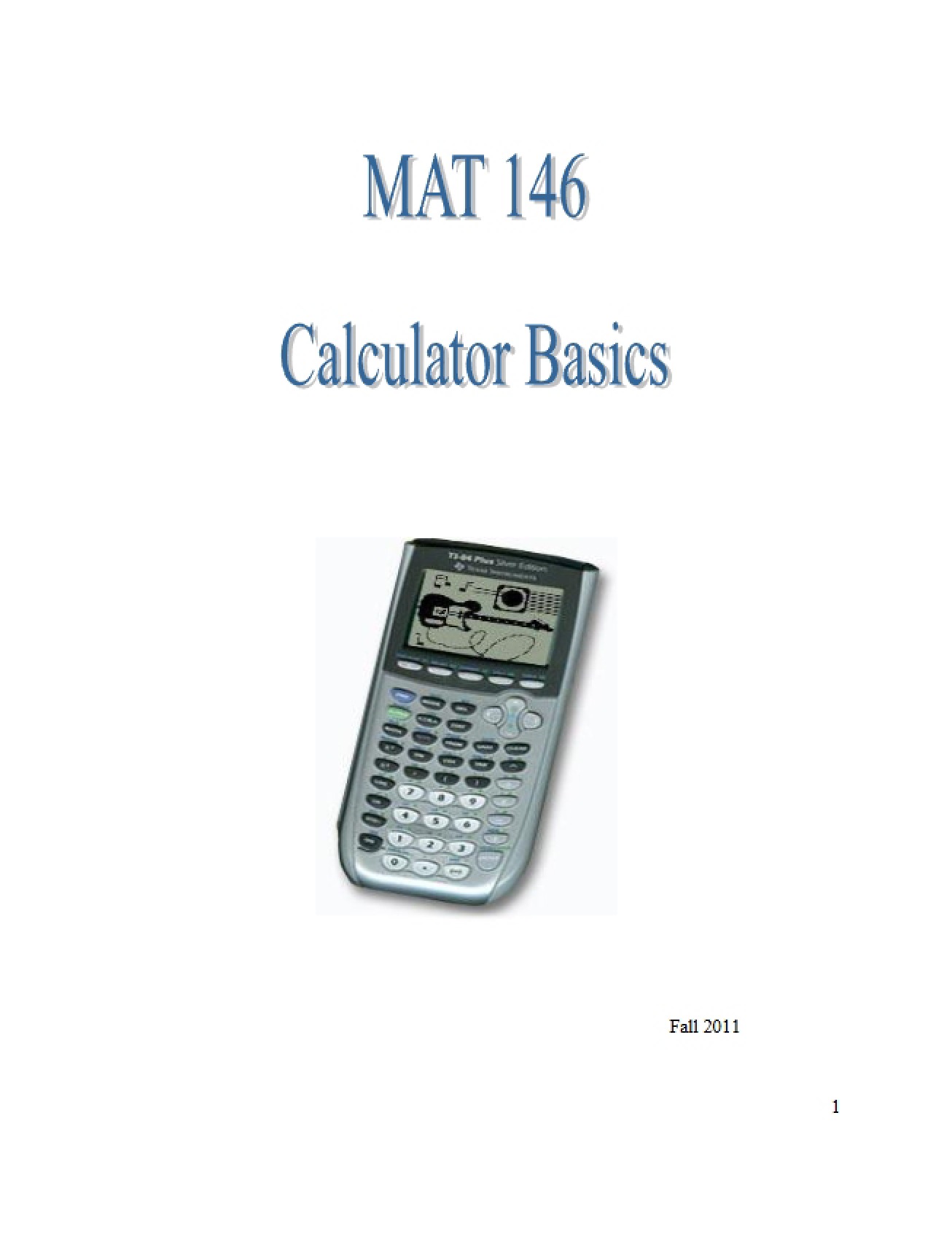 Fundamental Calculator Operations