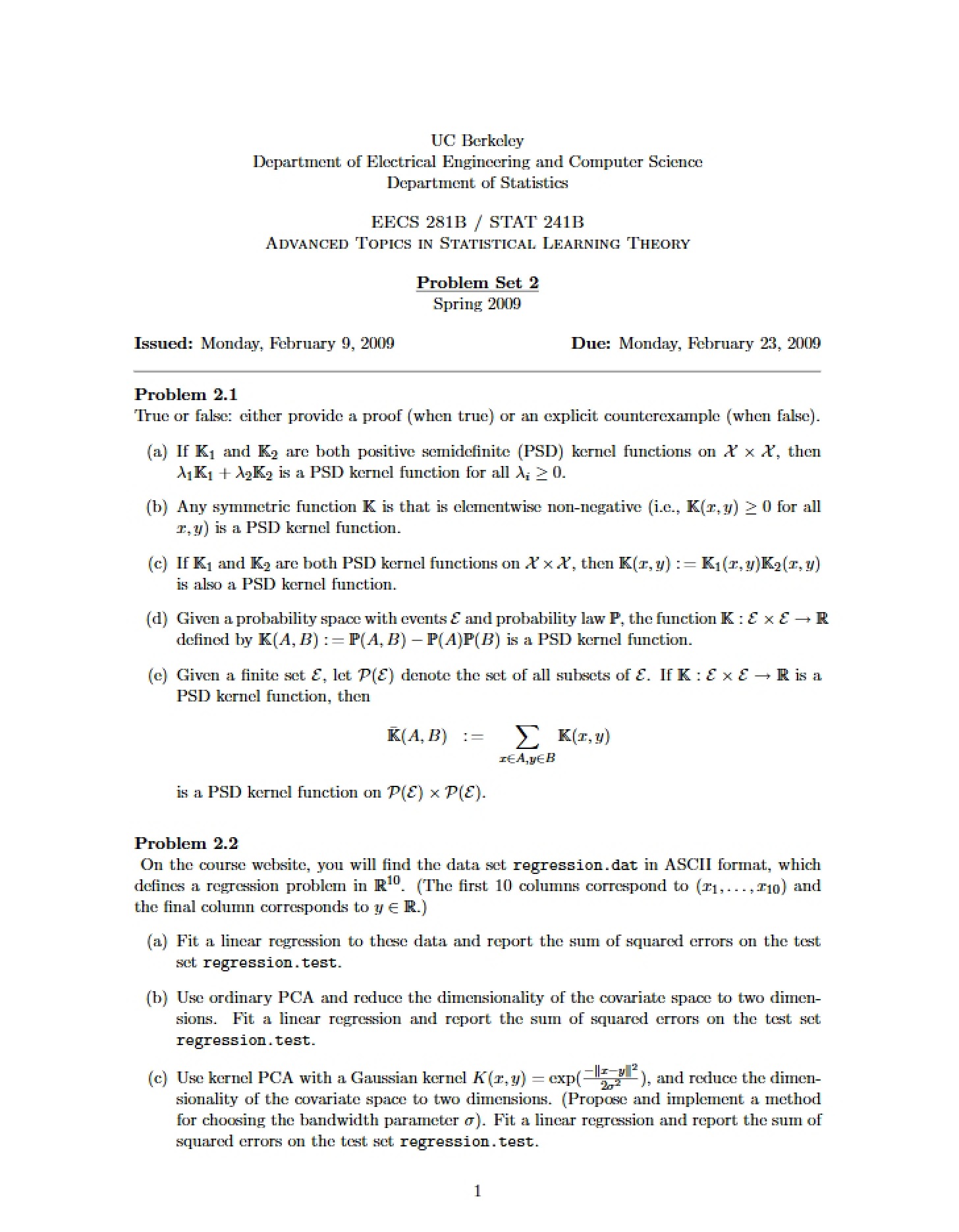Second Problem Set