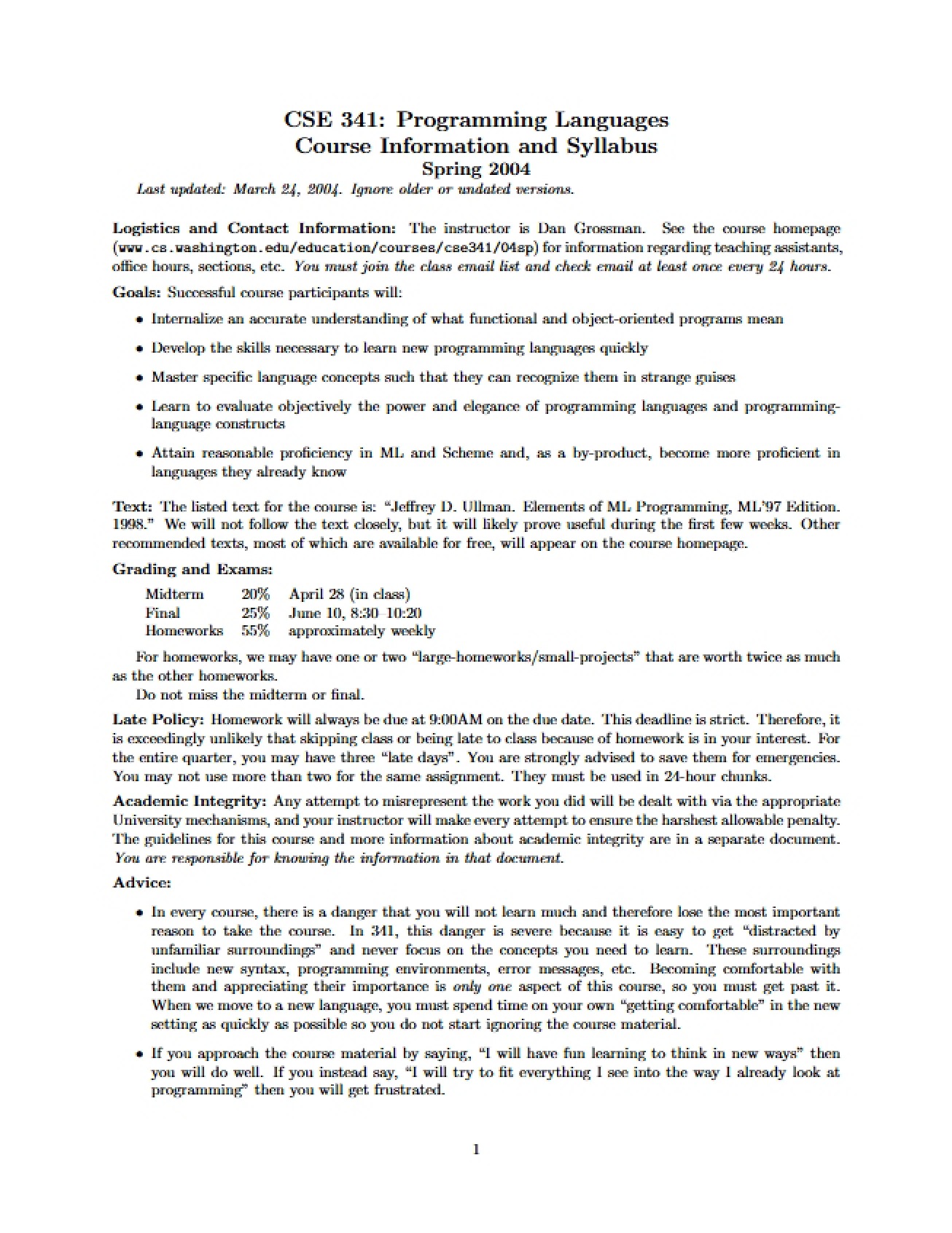 Course Syllabus