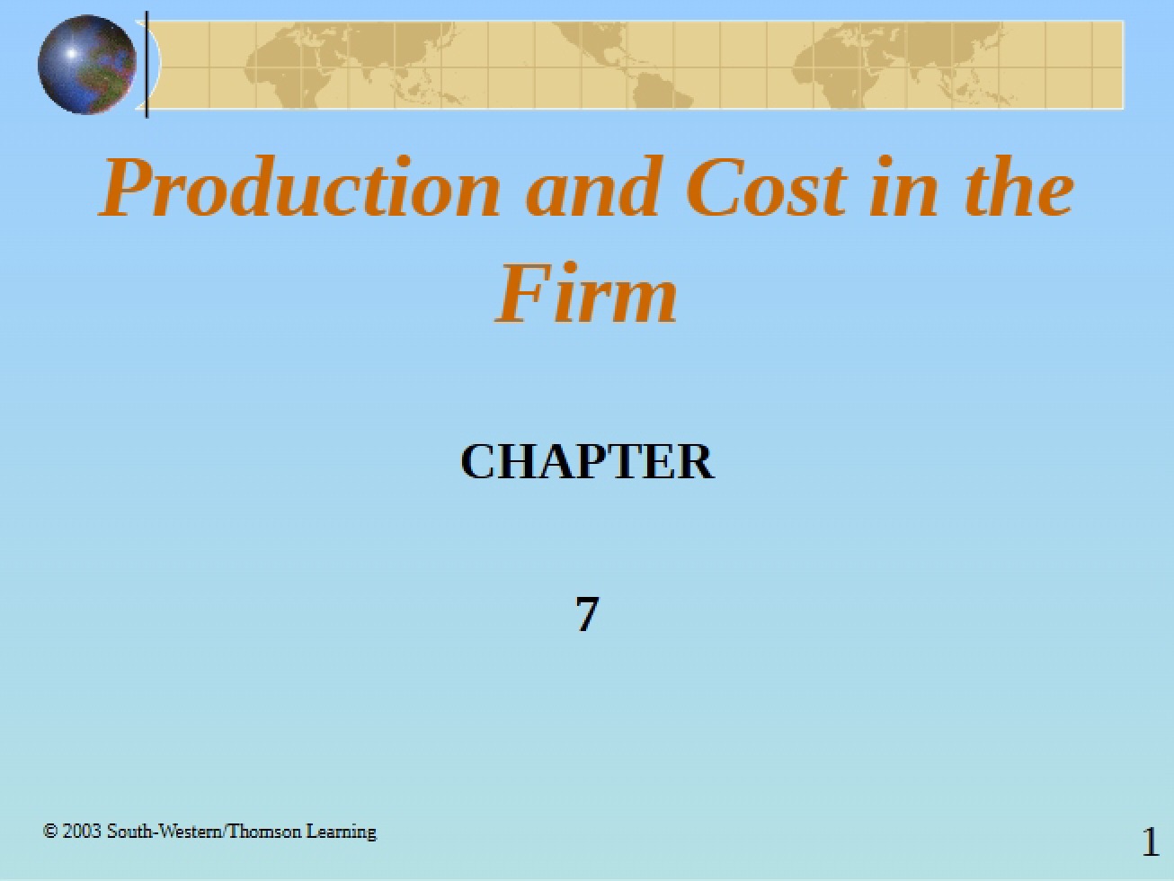 Firm Production and Costs