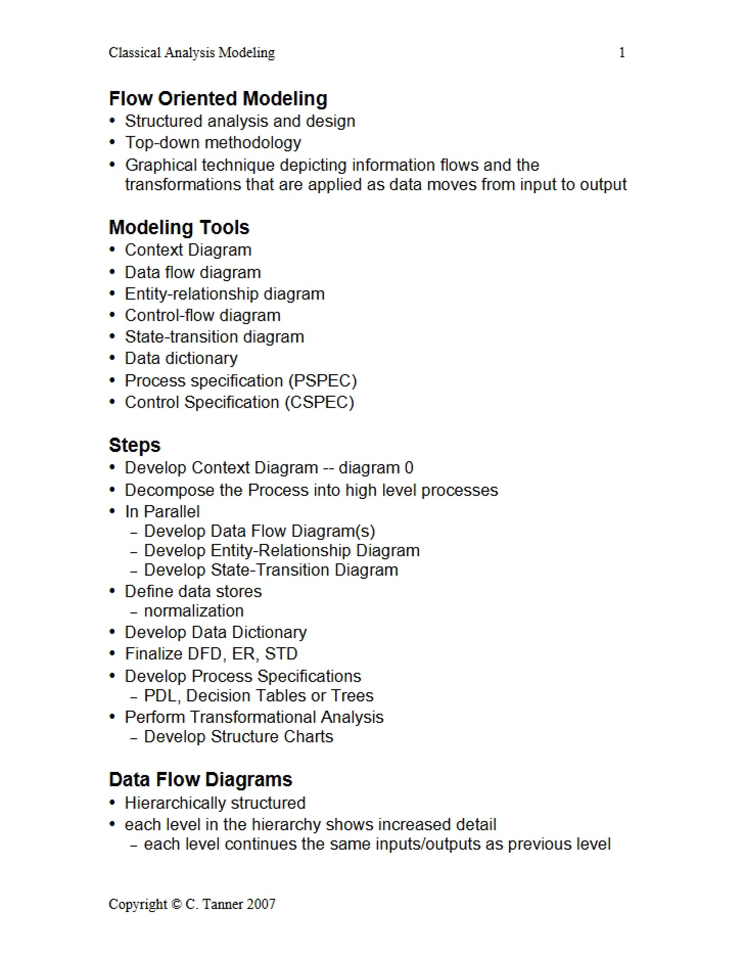 Modeling Analysis Classical