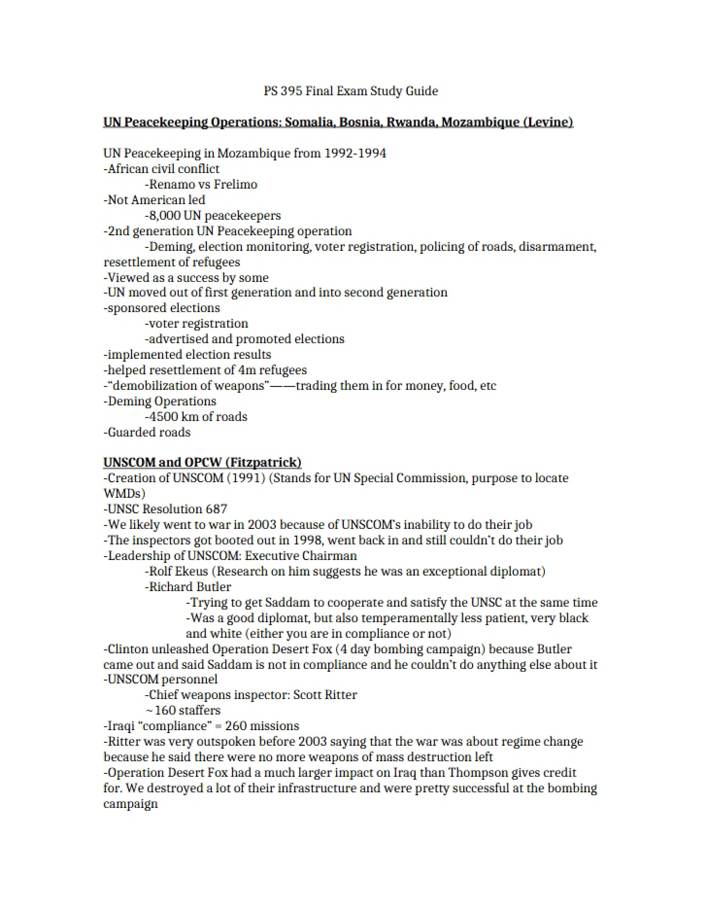 Study Guide Final