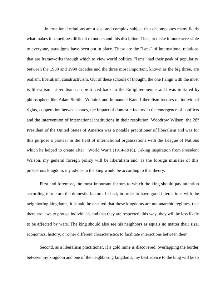 International Relations - The Power of 'Isms'