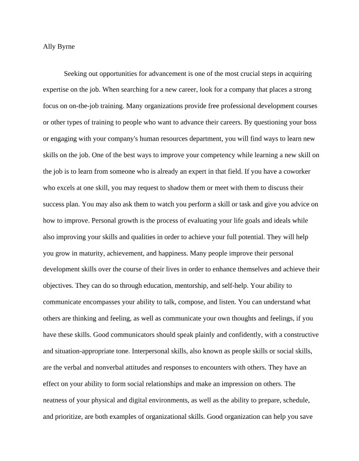 Career Advancement and Personal Growth Skills - Ally Byrne