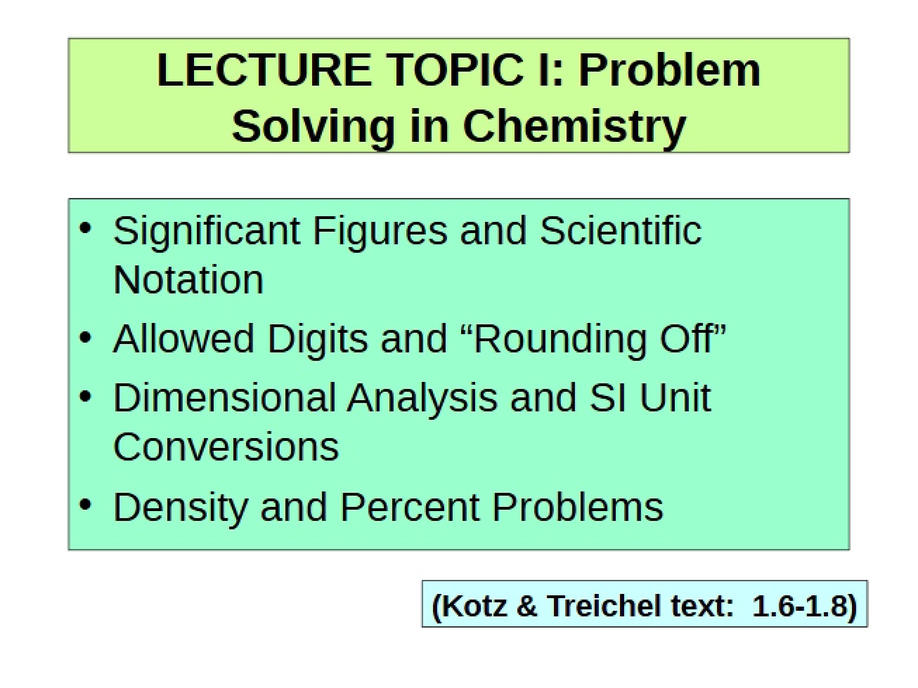 Lecture on Problem Solving in Chemistry