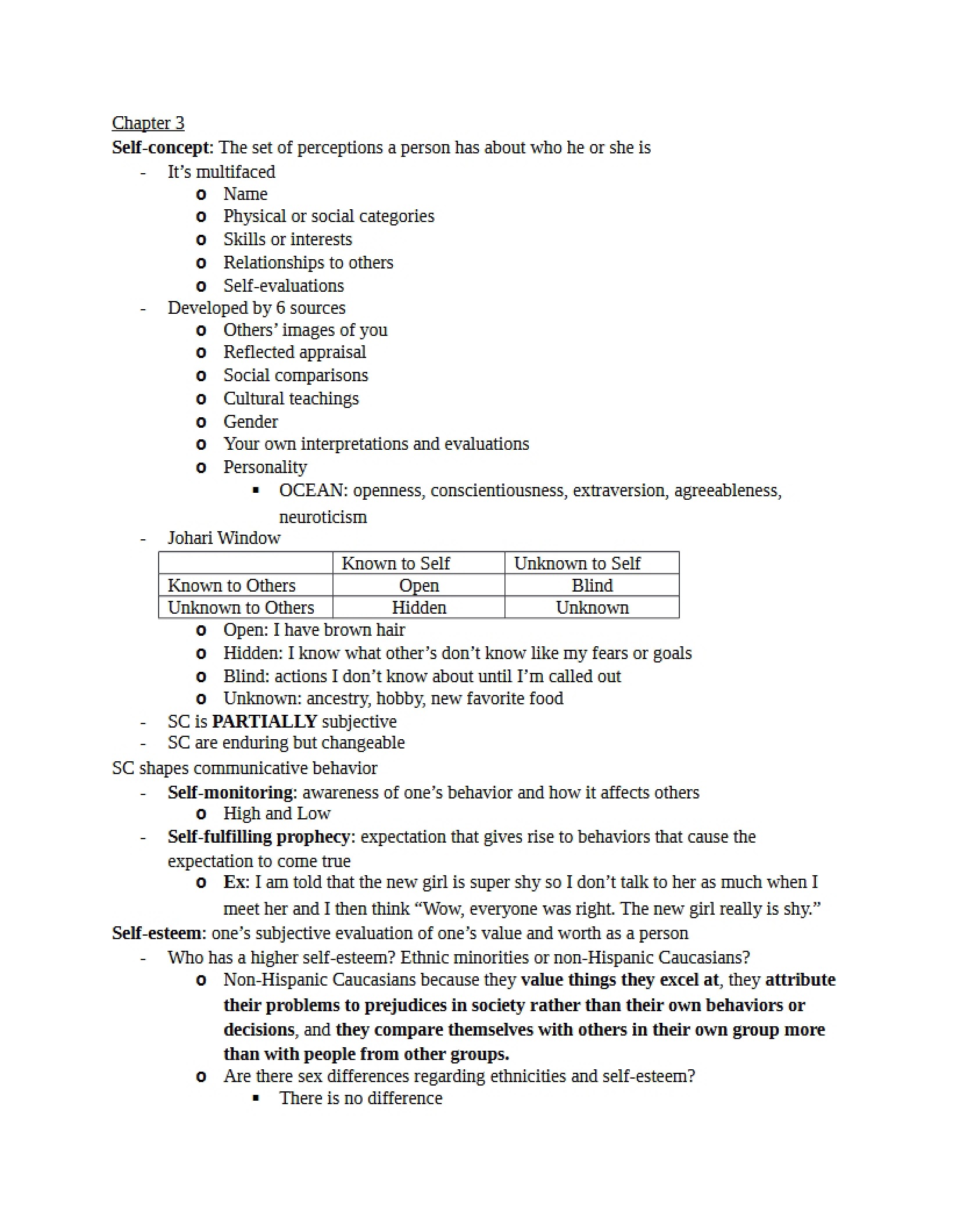 Exam One Study Guide