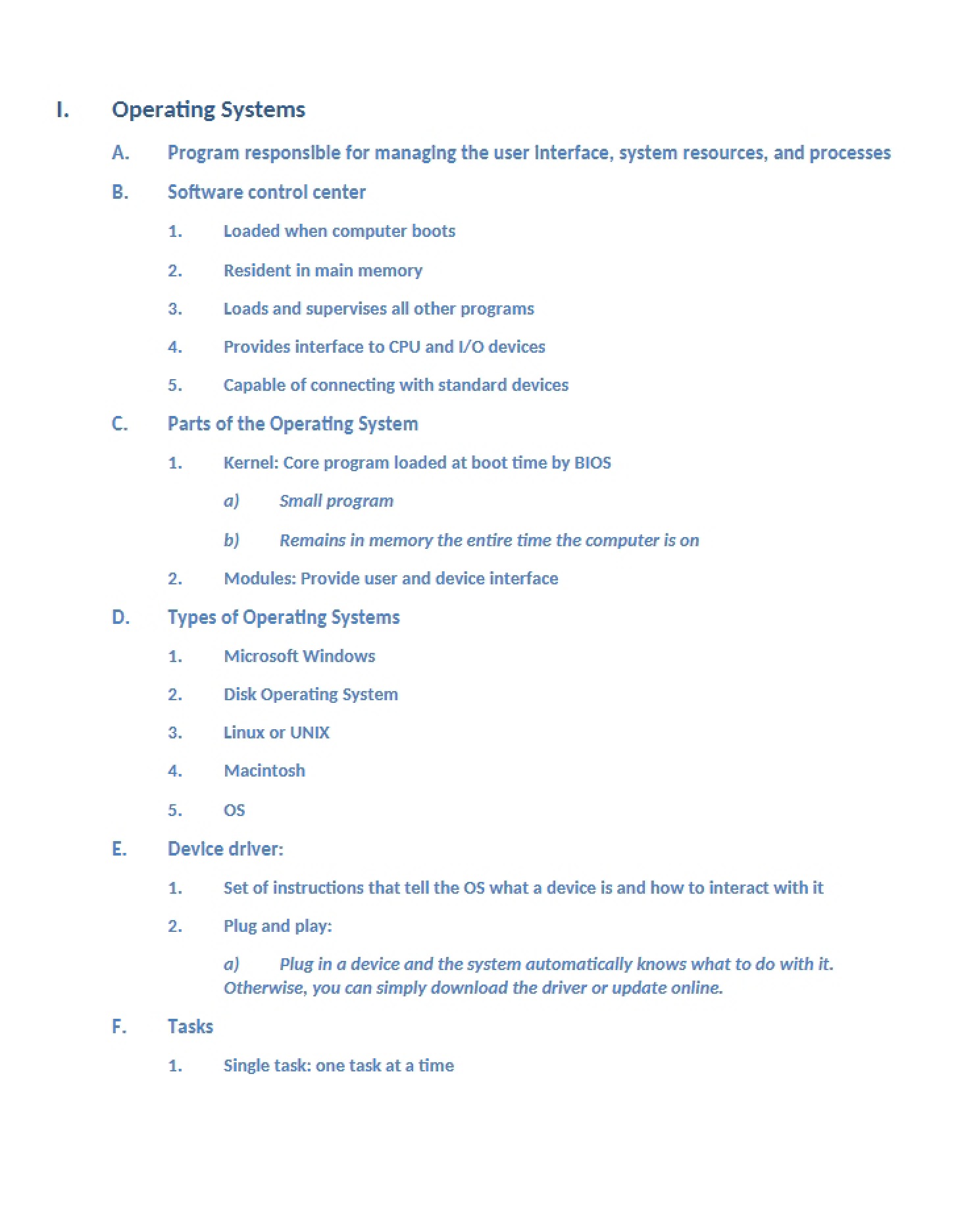 Systems for Operations (OS)