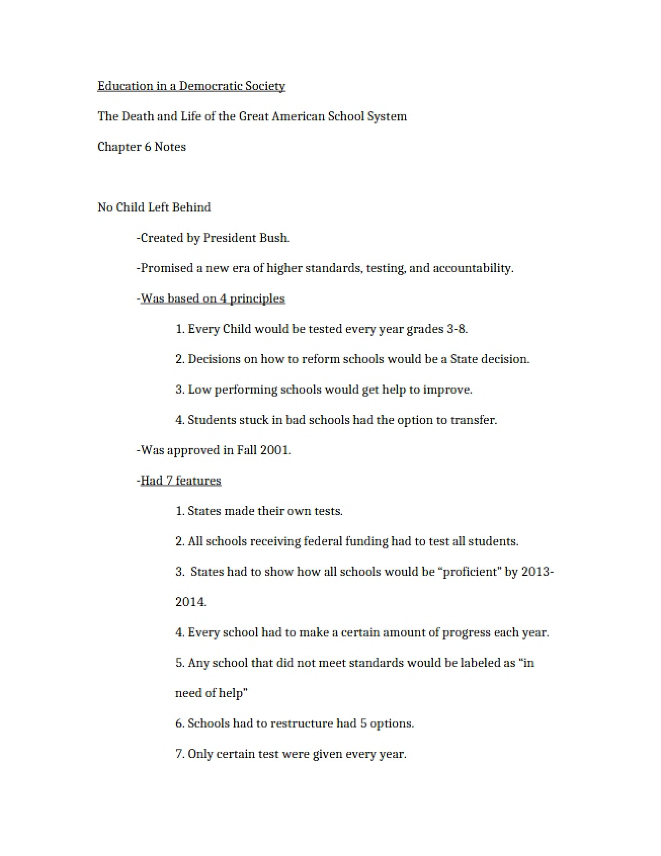 Democratic Education Chapter 6