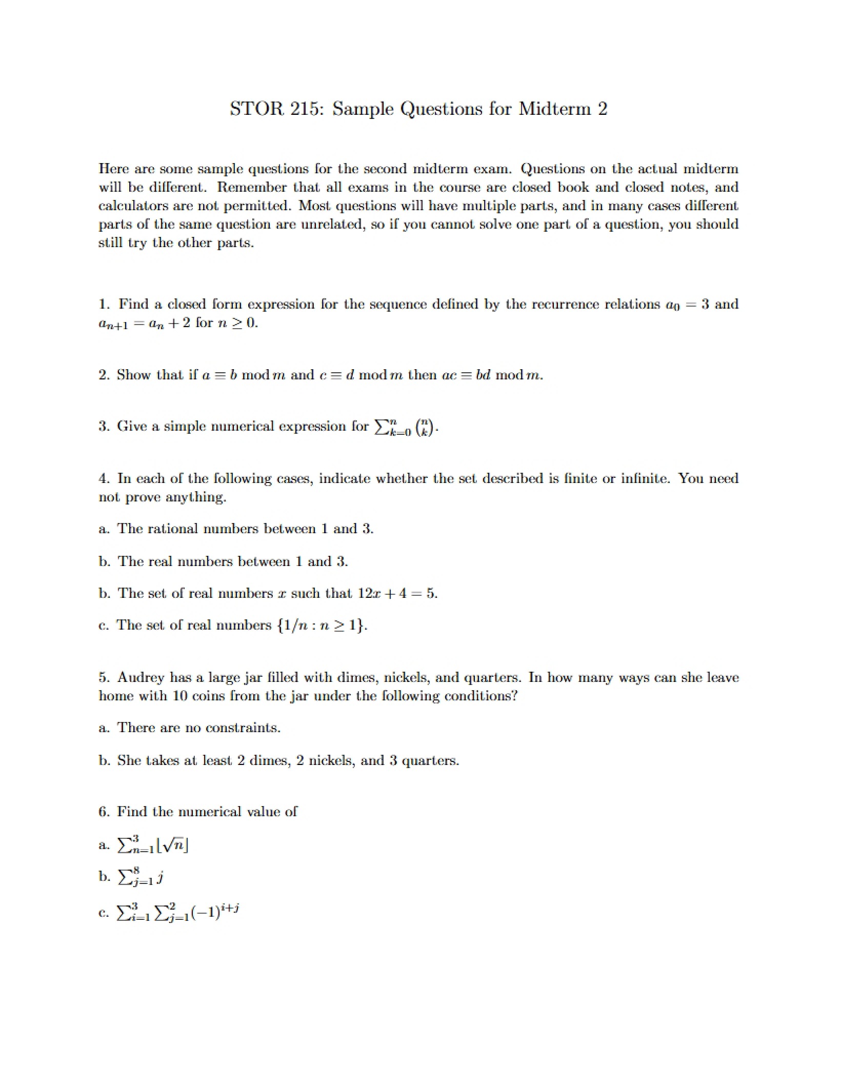 Second Midterm