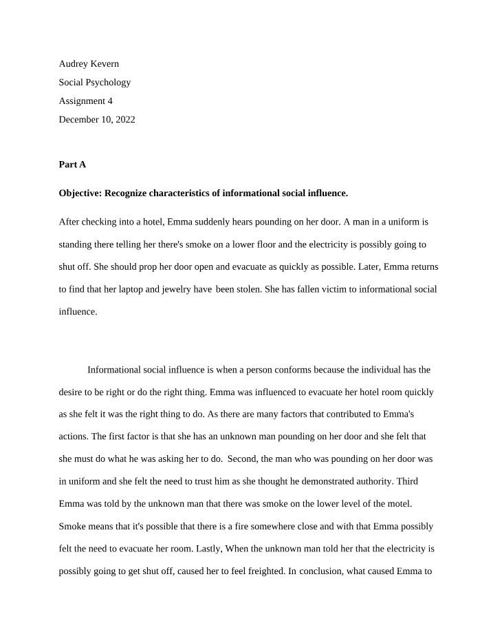 Social Influence - Informational and Normative