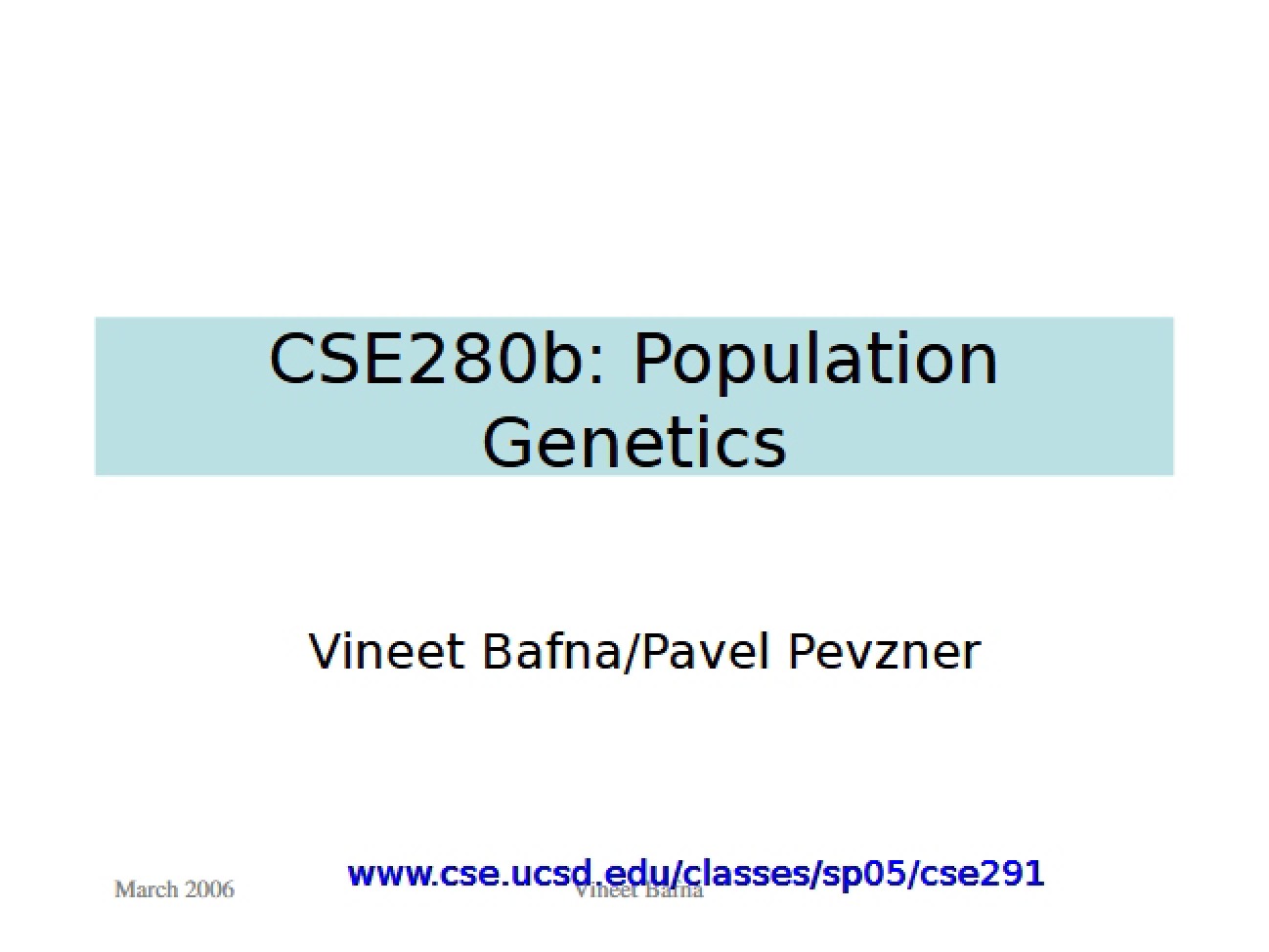 Computational Biology Lecture Series