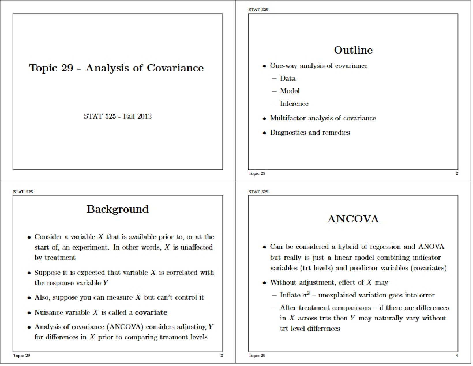Covariance Analysis