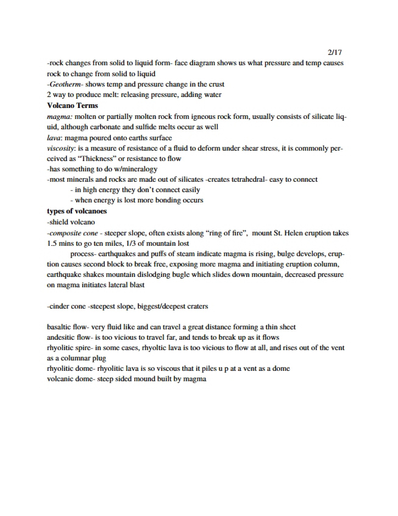 Glossary of Volcano Terminology