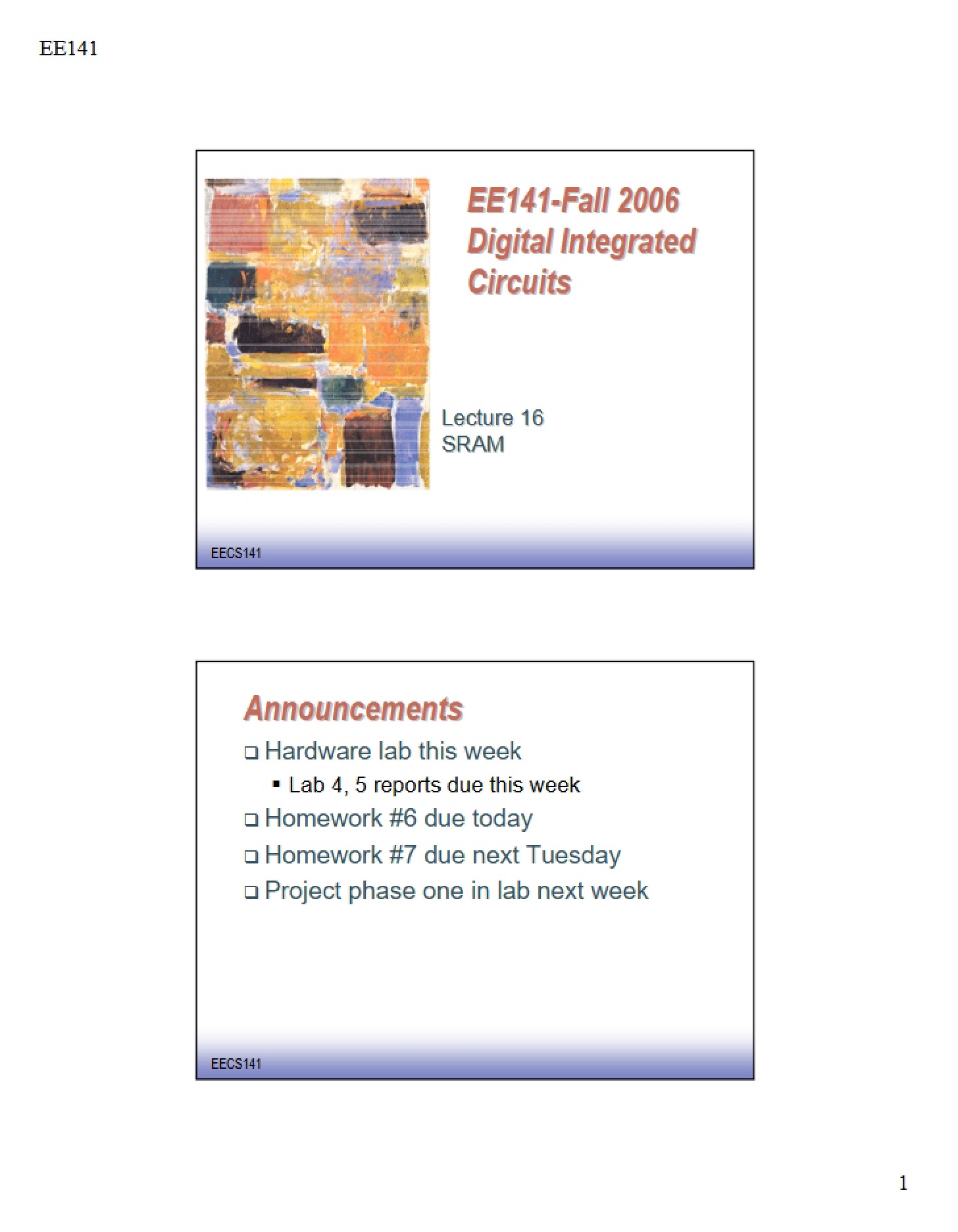 Scaling of CMOS (Lec 17)