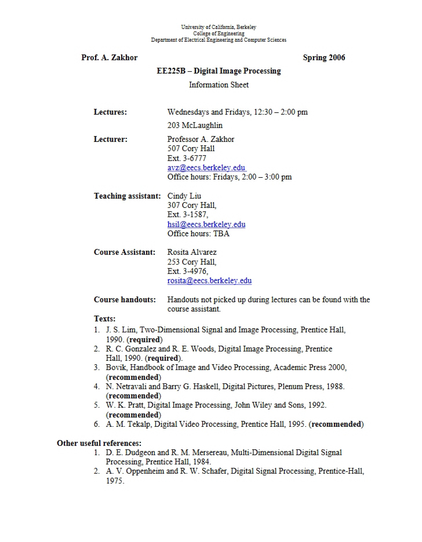 Sheet of Information