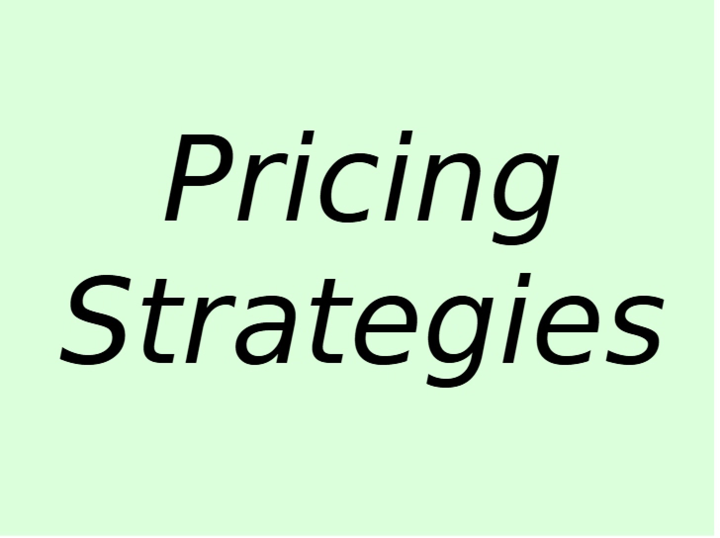 Pricing Methods
