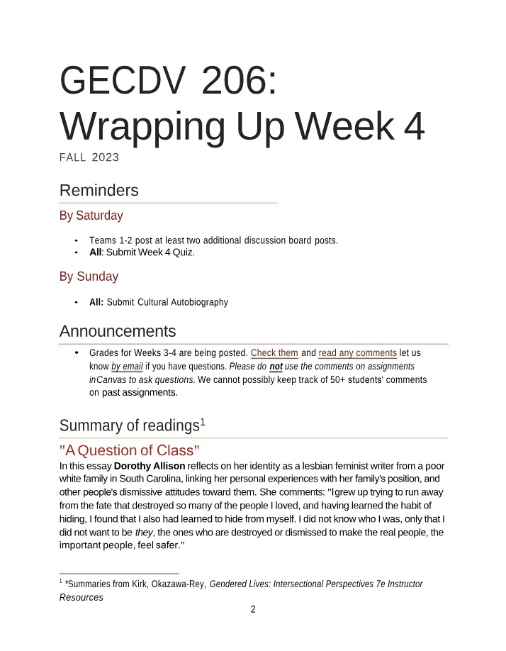 Wrap Up for Week 4