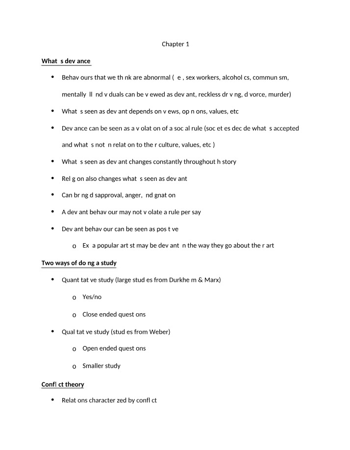 Exploring Deviance and Abnormal Behaviors - Cultural Notes