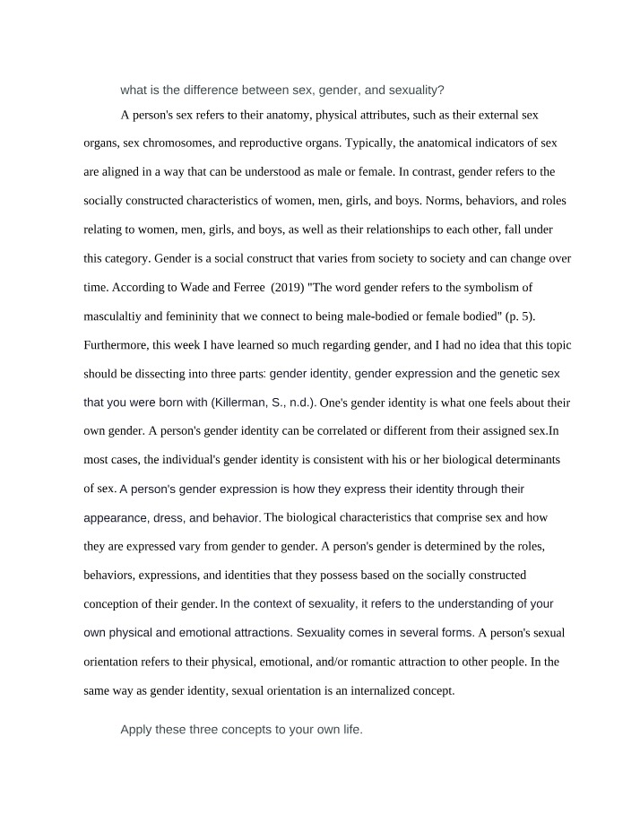 Defining Sex, Gender, and Sexuality
