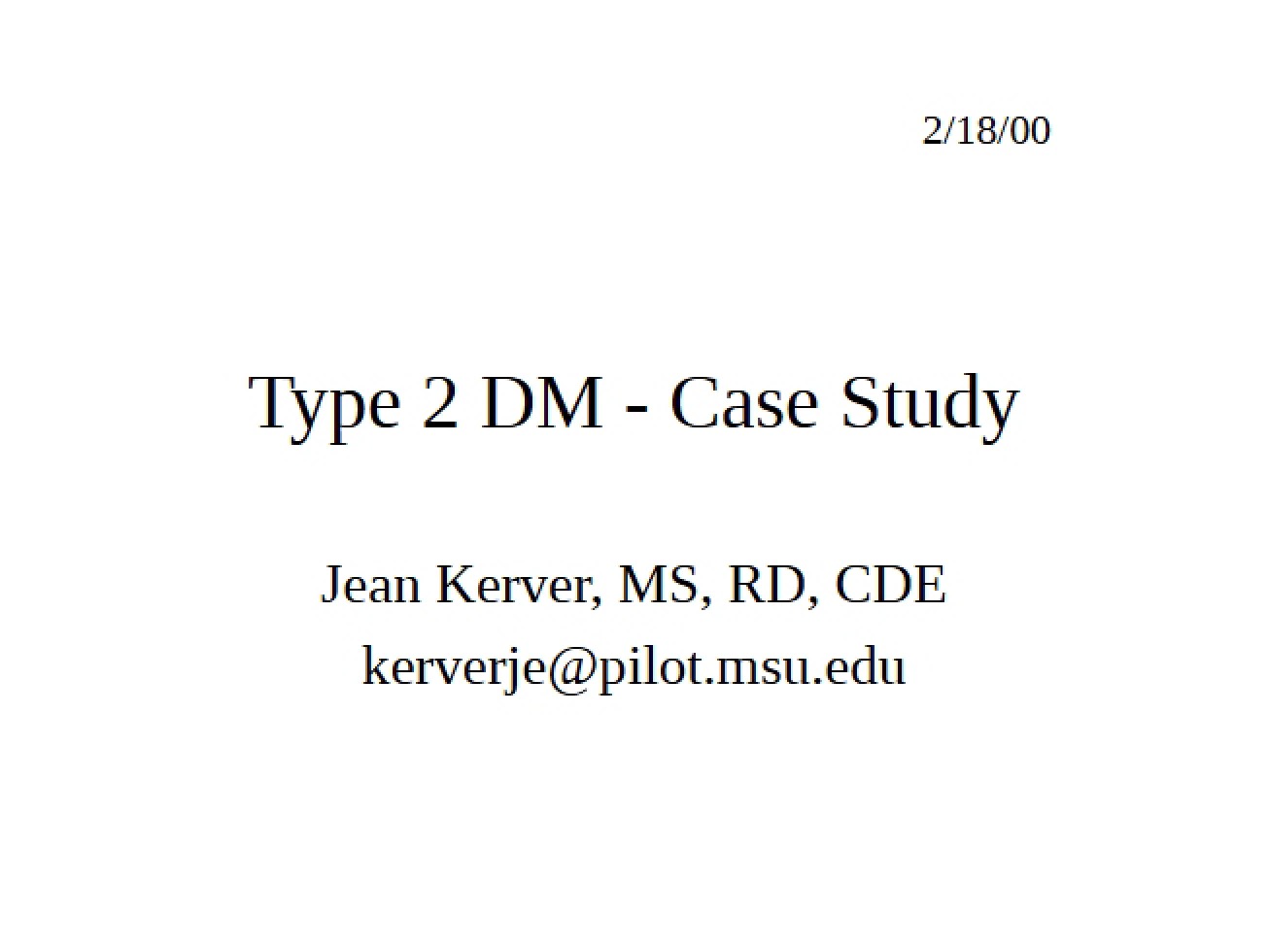 Type 2 Diabetes Mellitus Case Study