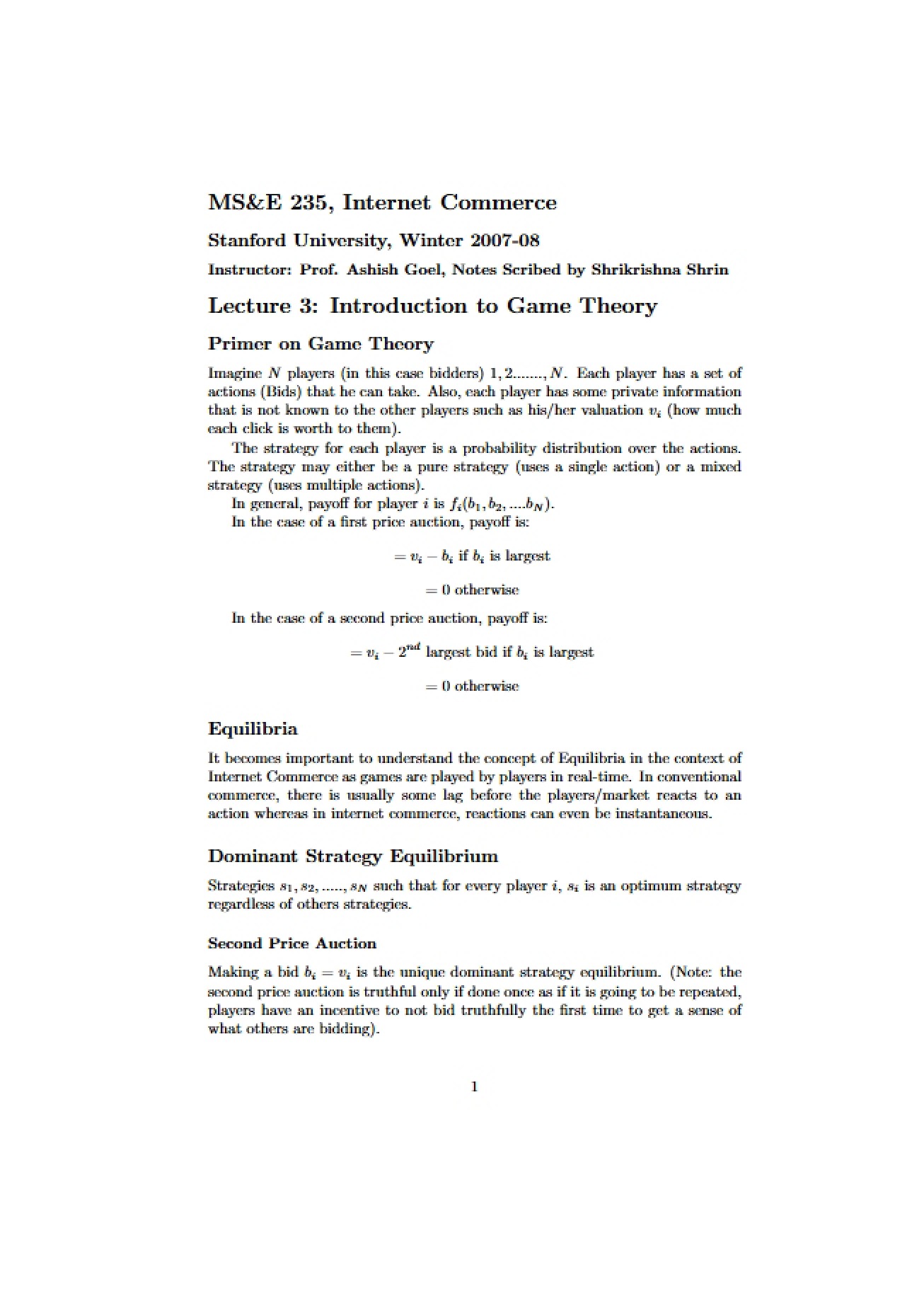 Fundamental Introduction to Game Theory