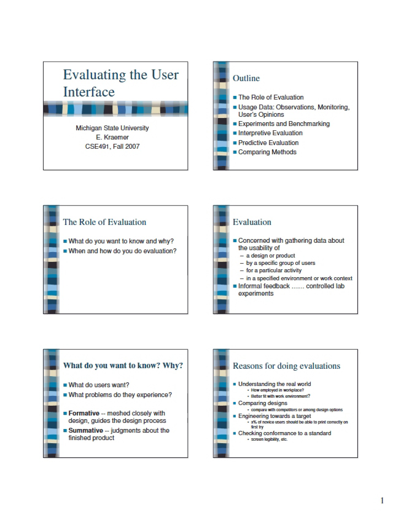 Evaluation Methods