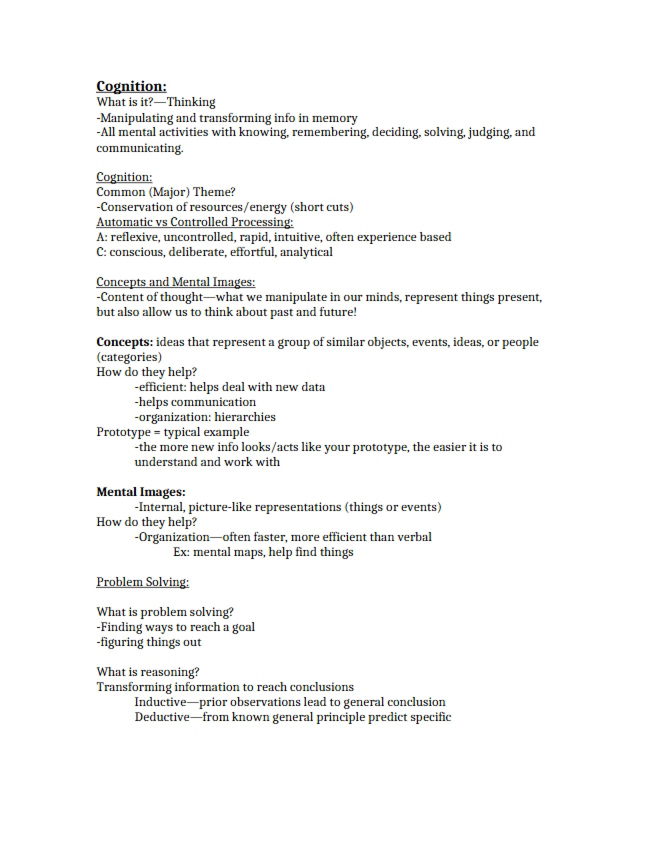 Cognition Processes