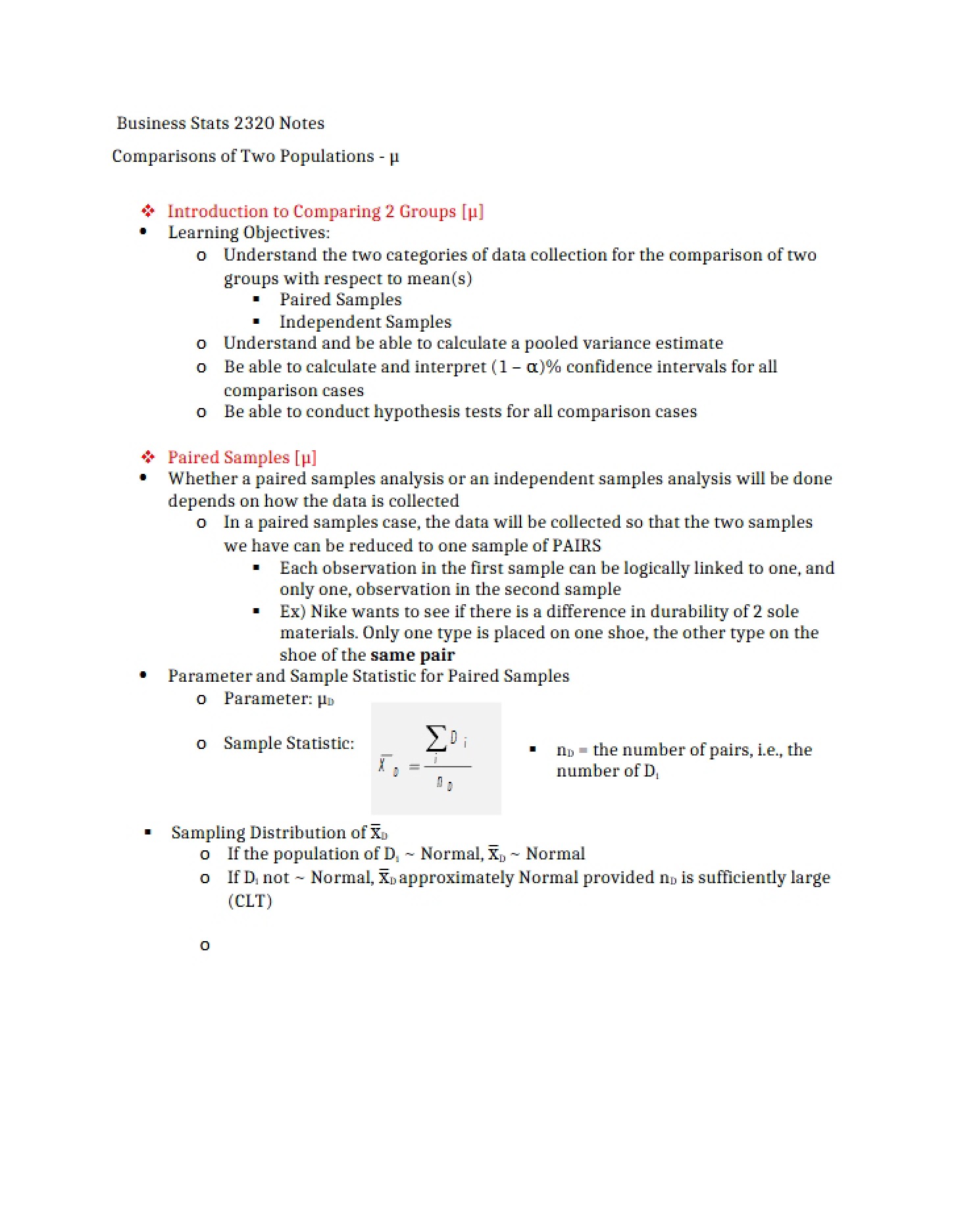 Two-Population Comparison Methods
