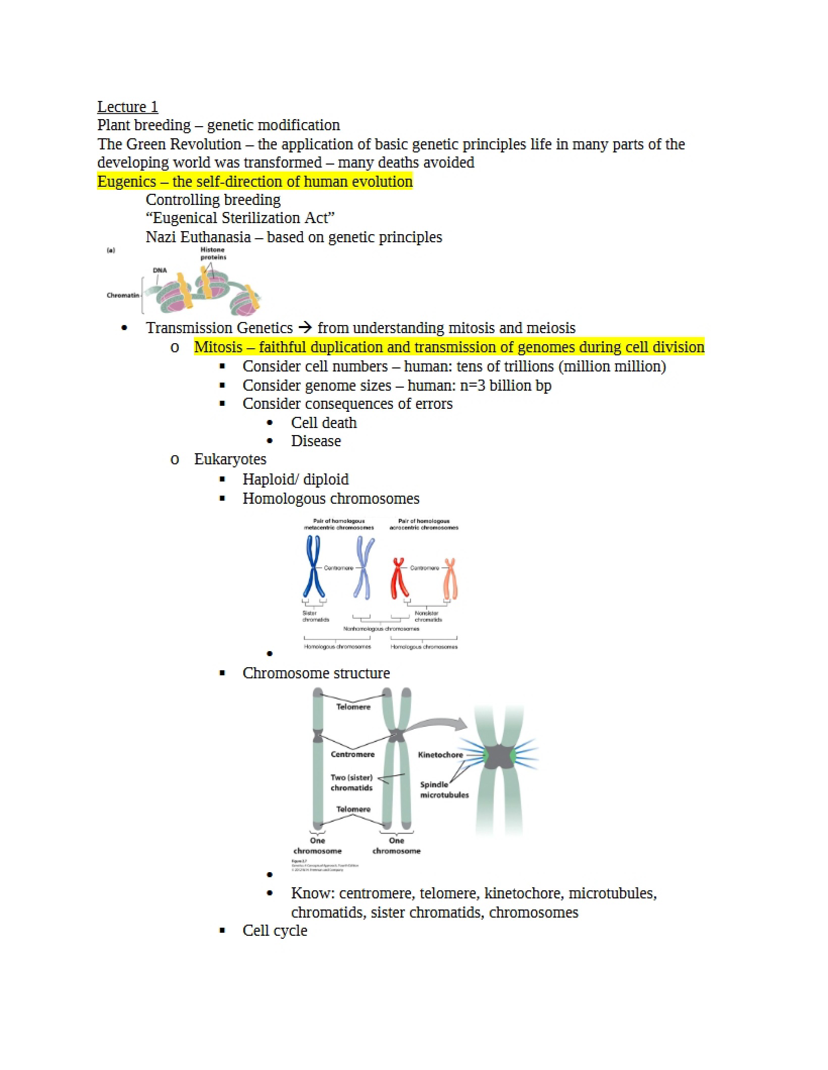 Genetics Course Lecture 01