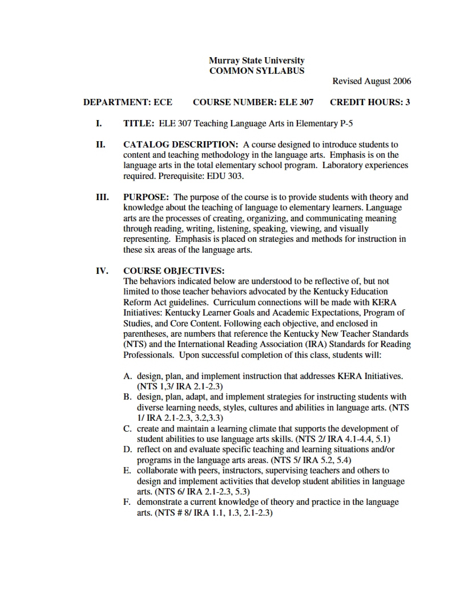 Syllabus - ELE 307