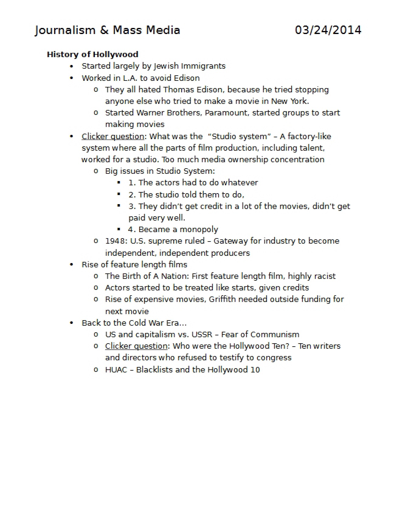 Introduction to Journalism