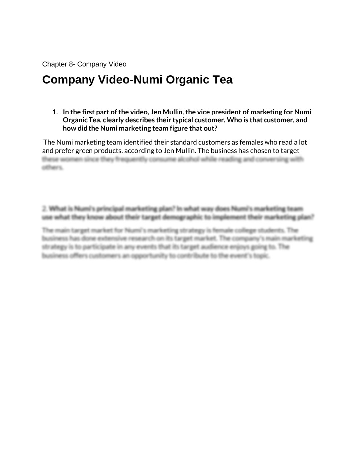 Numi Organic Tea Company Video