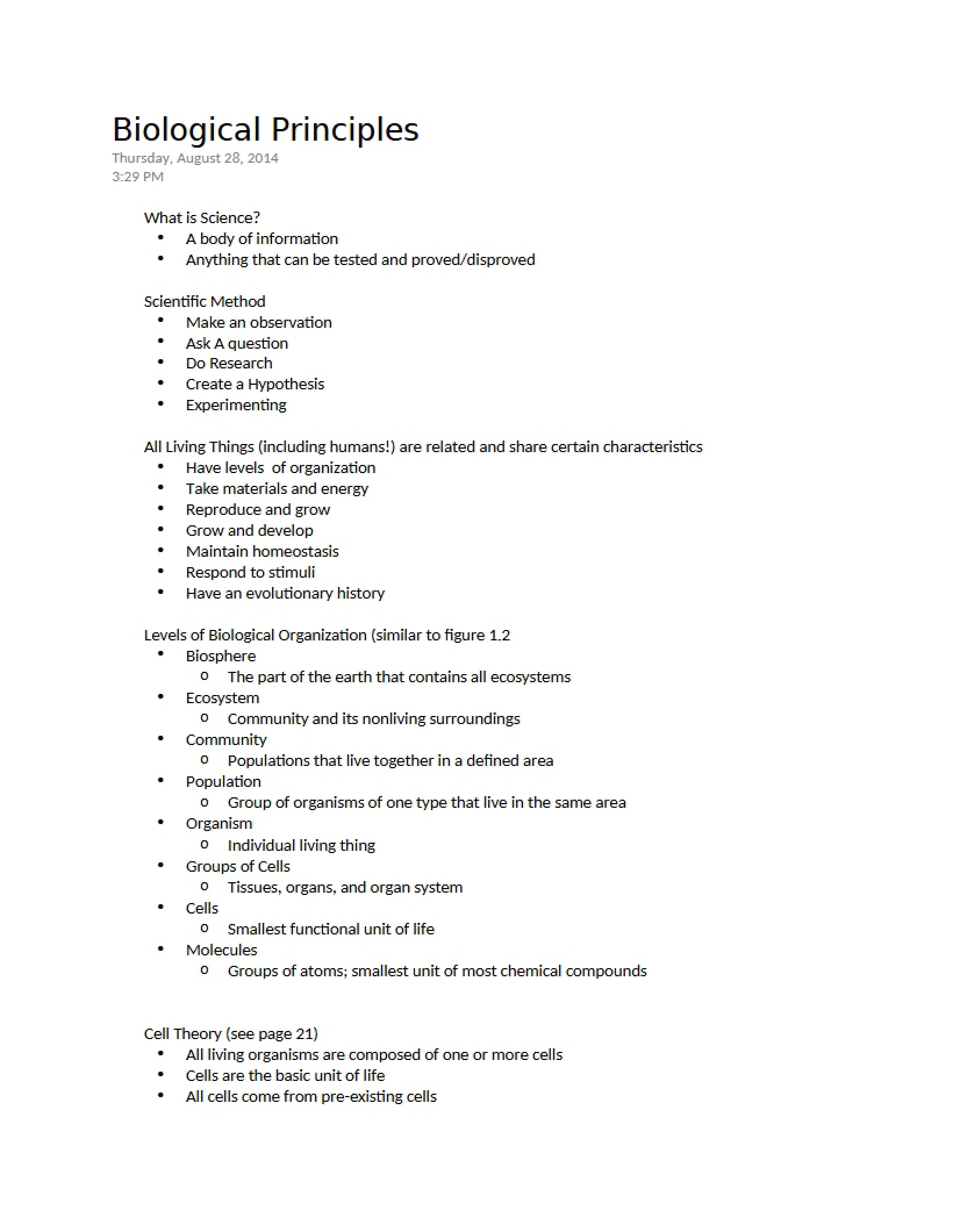 Principles of Biology