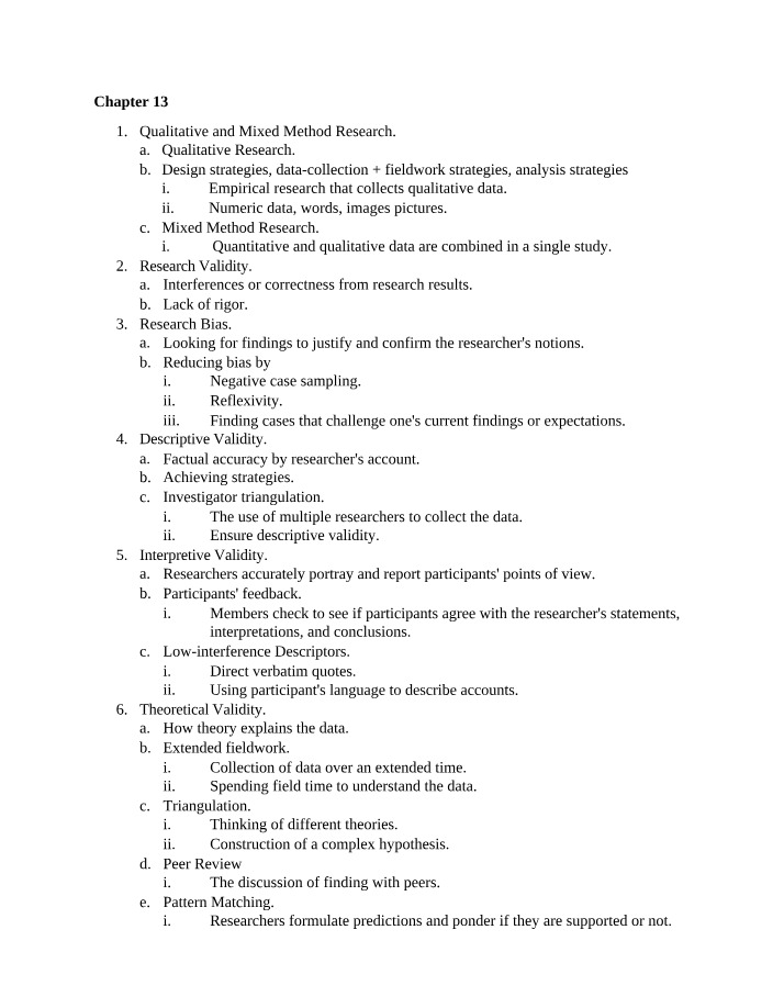 Week 11 Outline