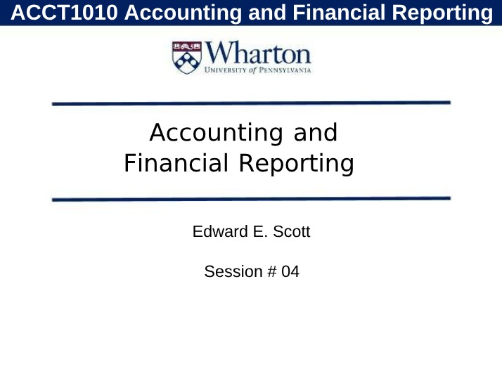 Mapping Business Activity into Financial Statements - S04 Slides