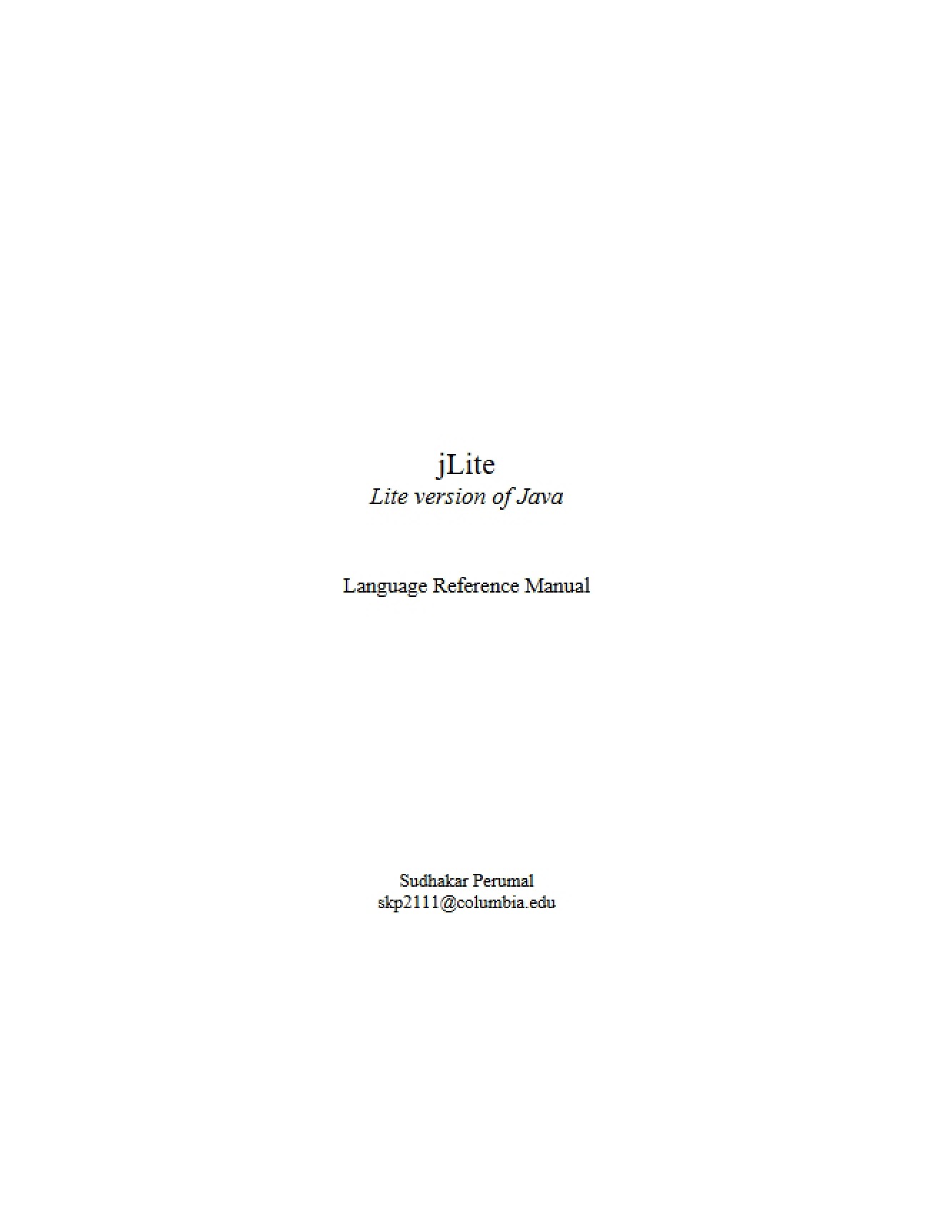jLite - Java Lite Version