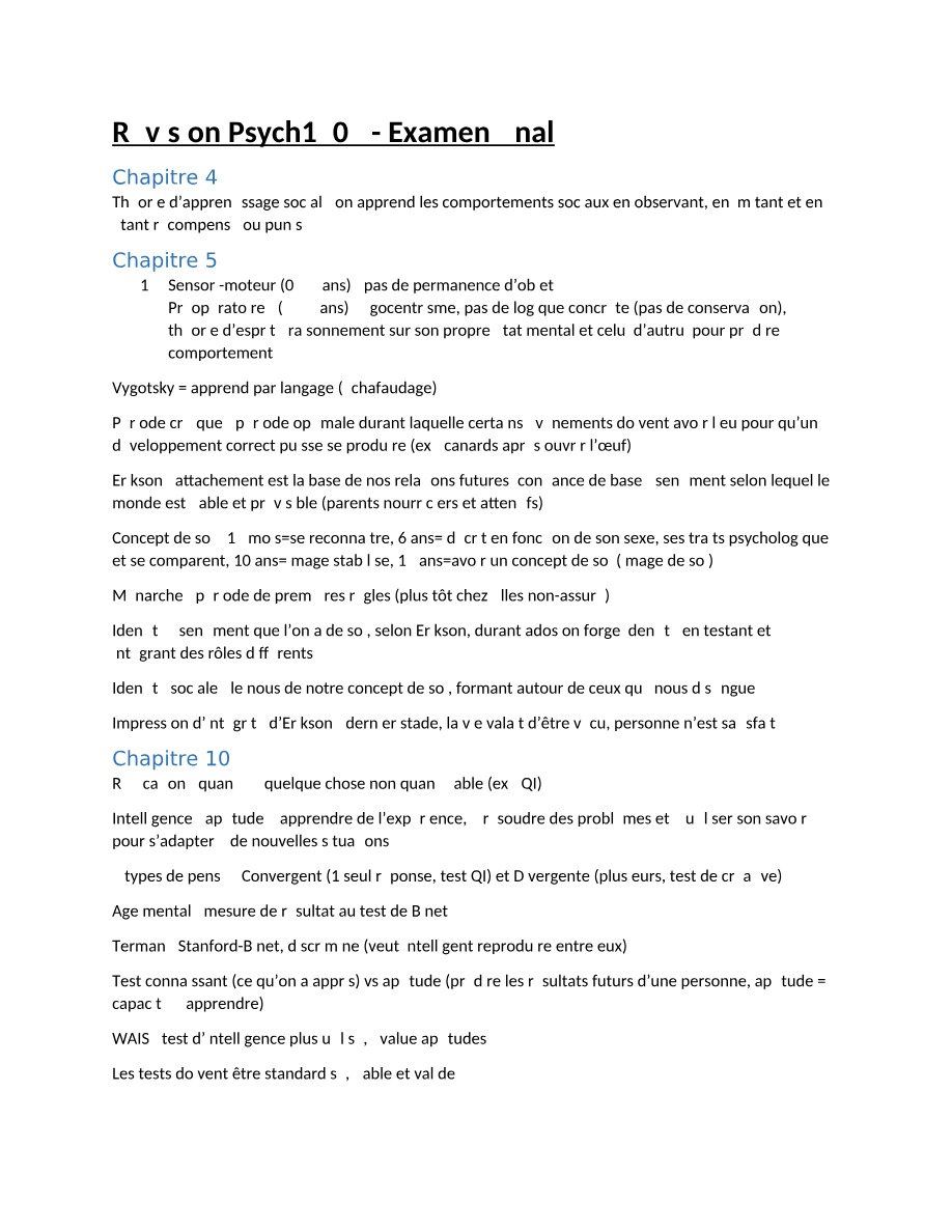 Examen final - Psych1502