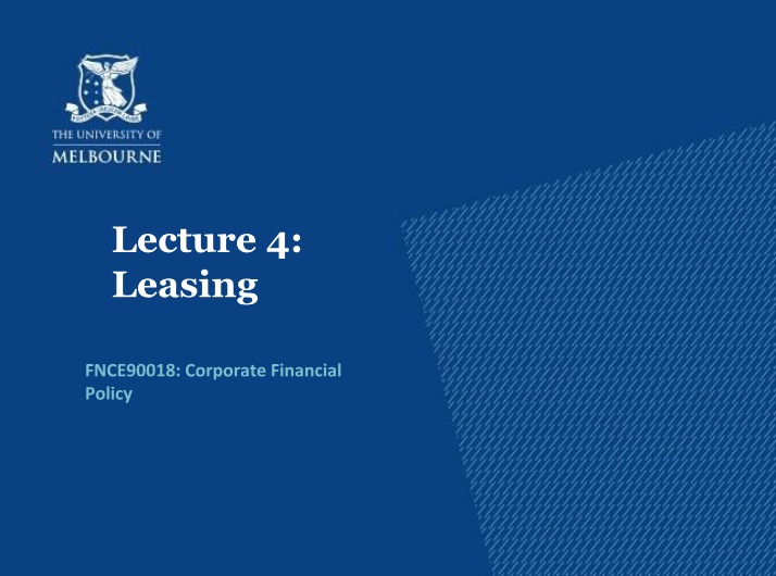 Corporate Financial Policy Lecture 4