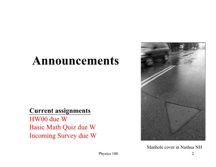 PHYSICS 100 Gravity and Motion Lecture Notes