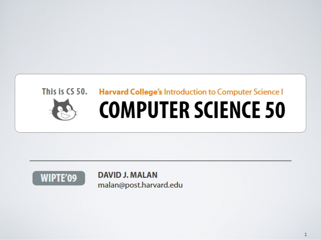 Introduction to Computer Science One