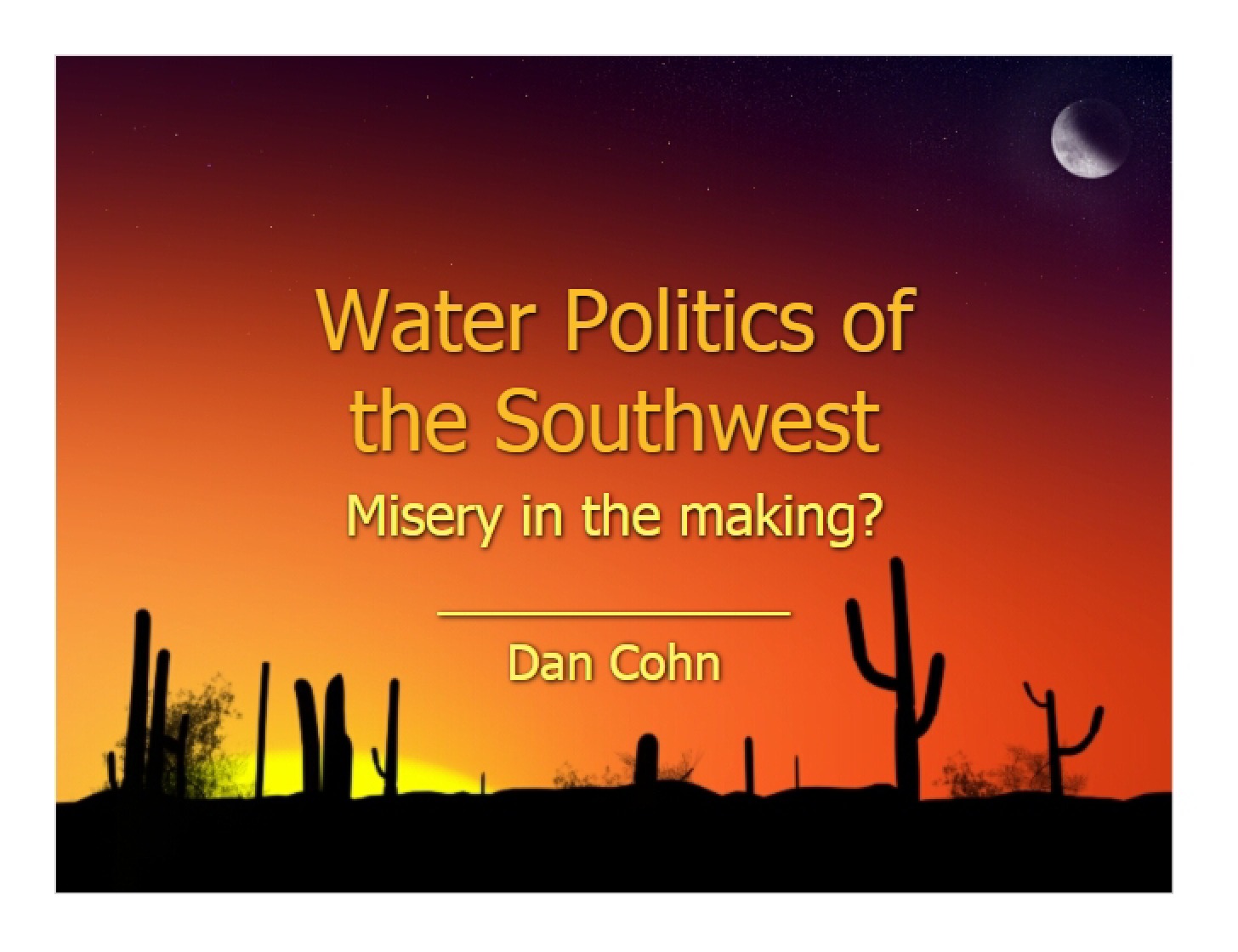 Southwest Region Water Politics