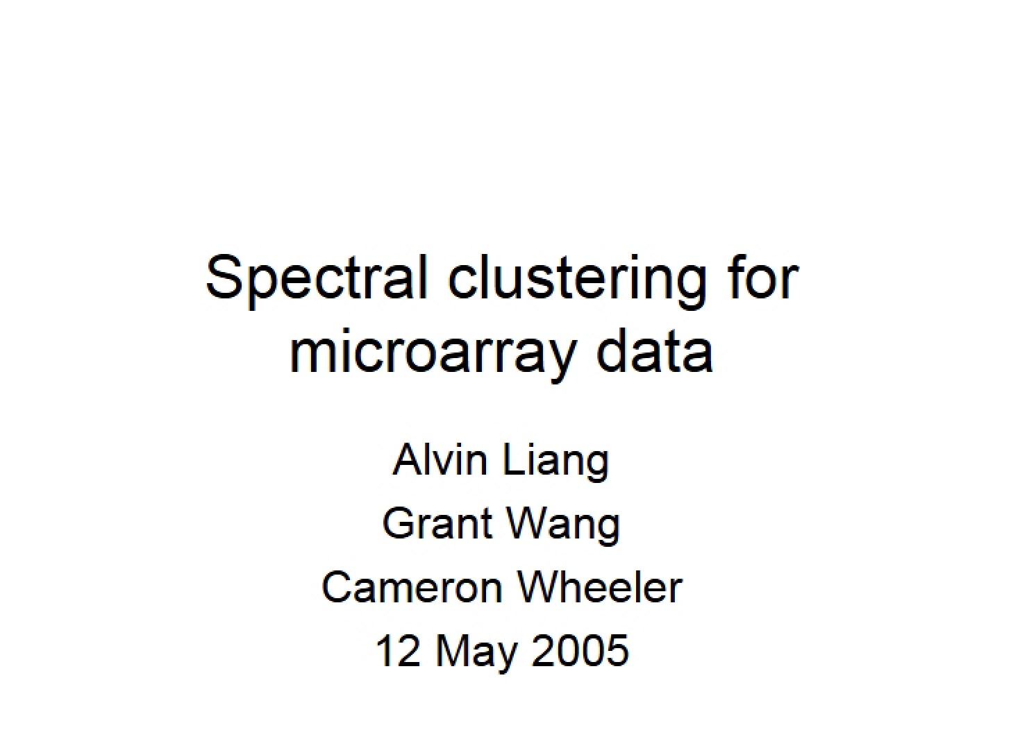Microarray Data Spectral Clustering