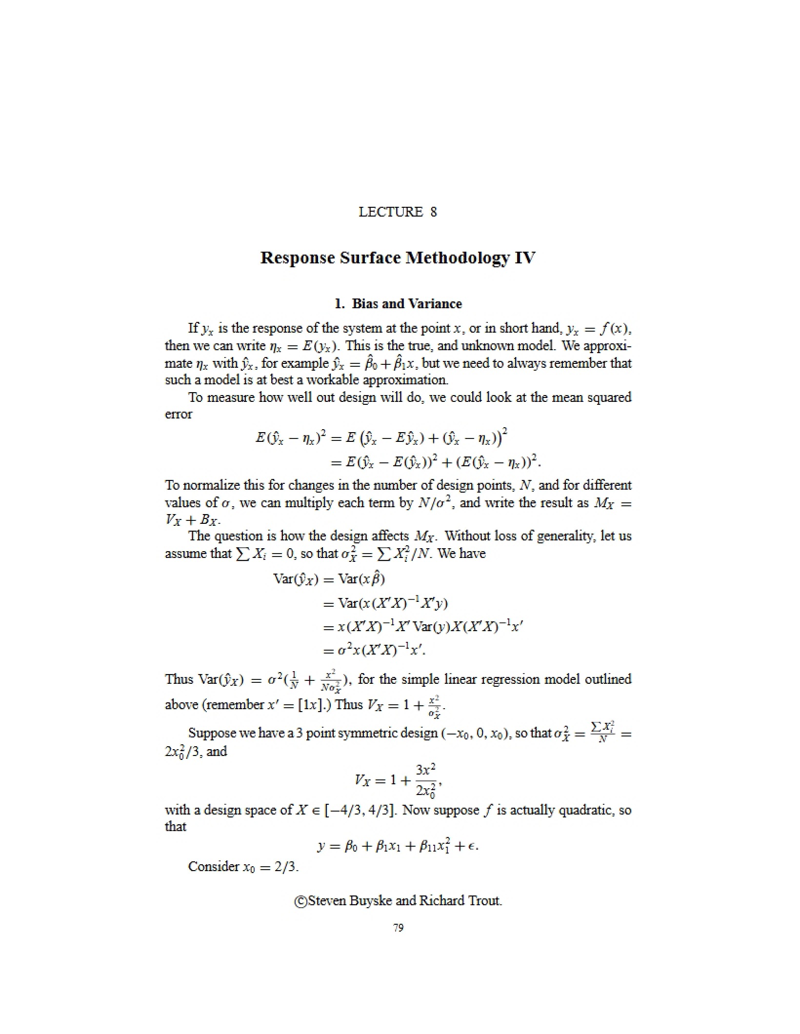 Methodology of Response Surface Four