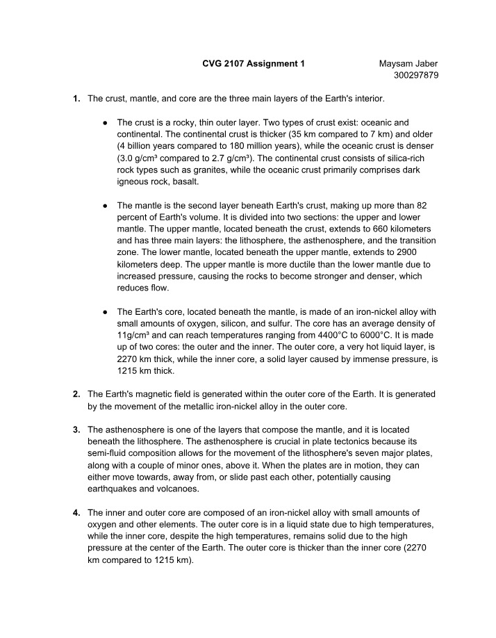 Assignment 1 for CVG2107